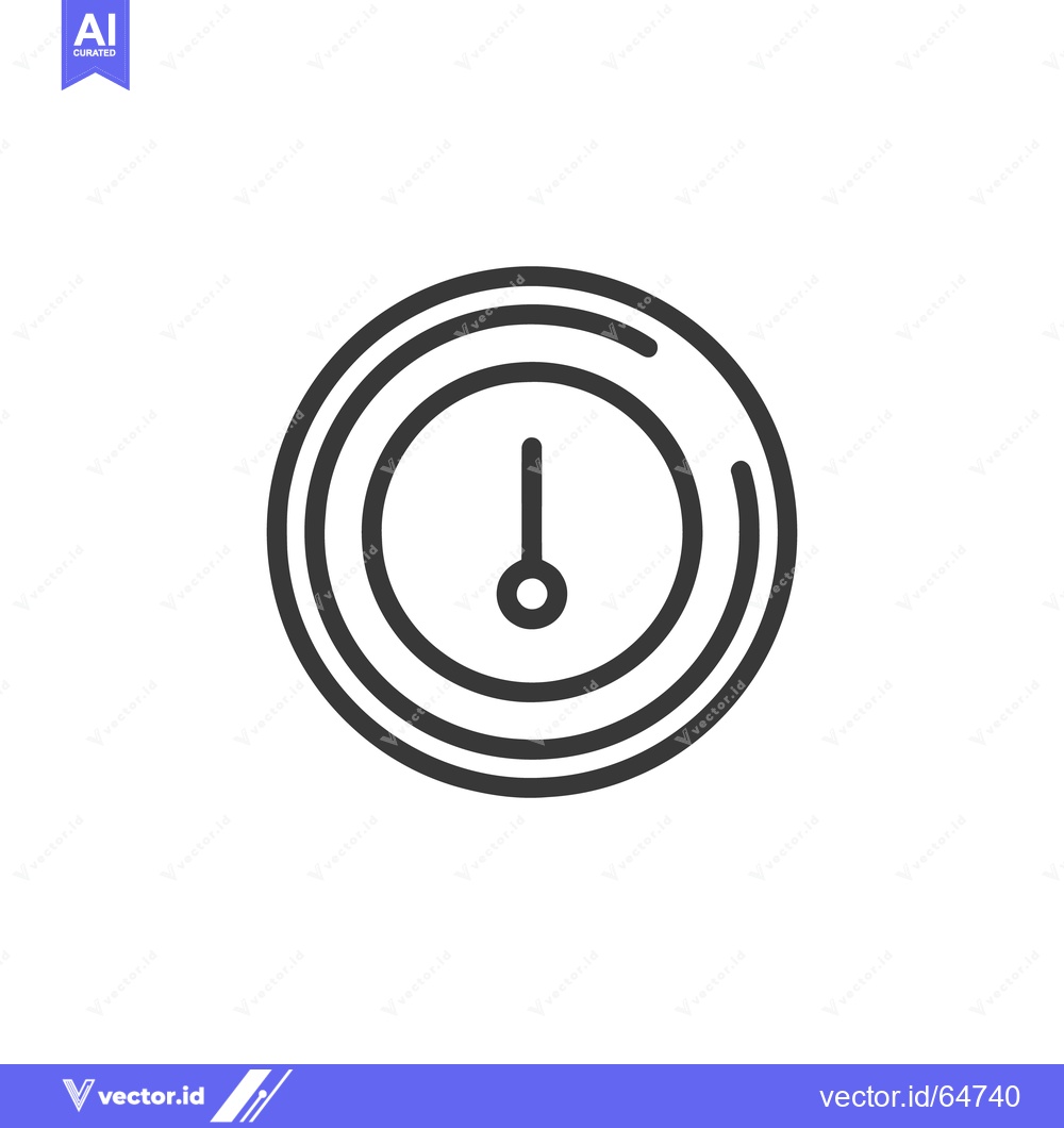 Premium Vector of Minimalist Circular Gauge Icon with Concentric Rings Design