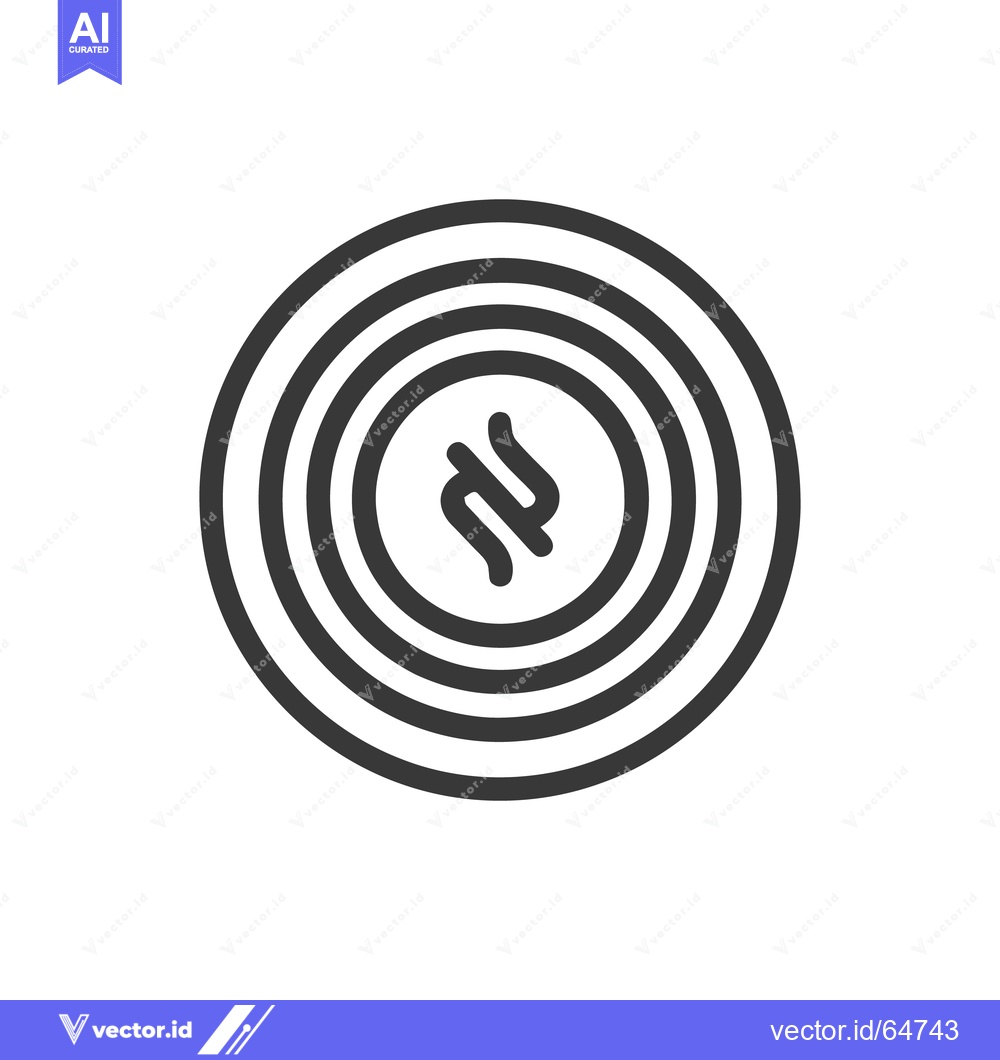 Premium Vector dari Concentric Circles with Abstract Symbol, Minimalist Design, Black and