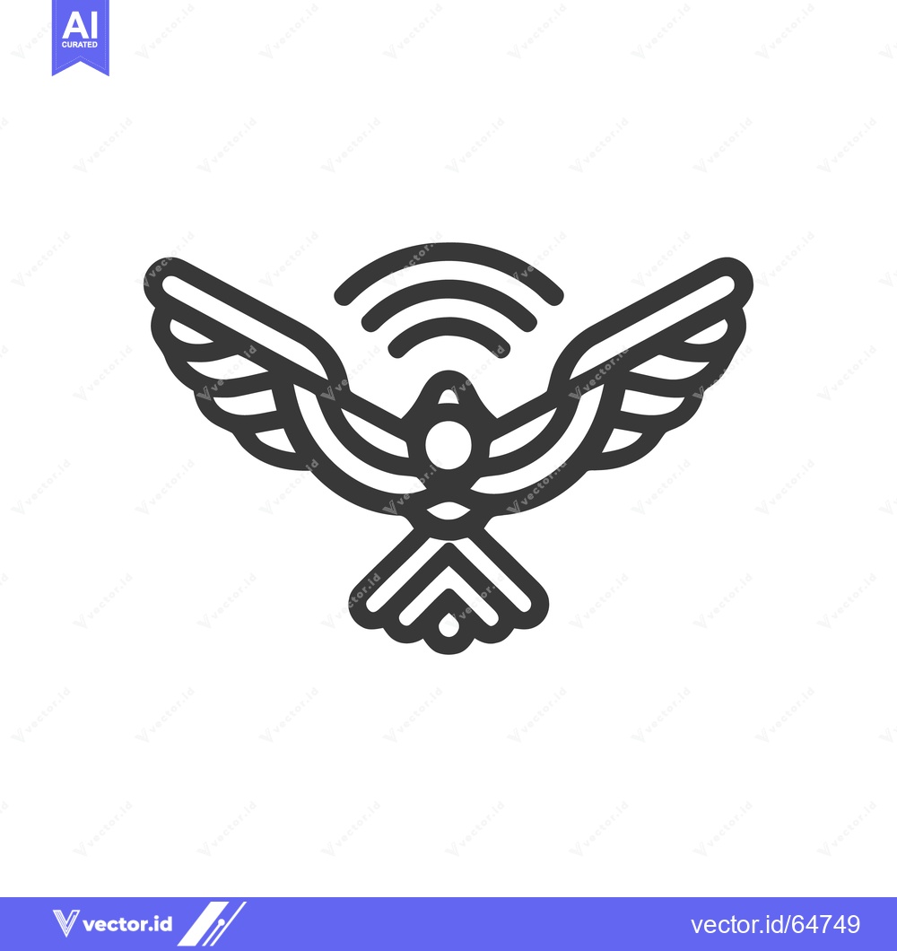 Premium Vector dari Modern Line Art: Dove with WiFi Symbol, Technology and Peace