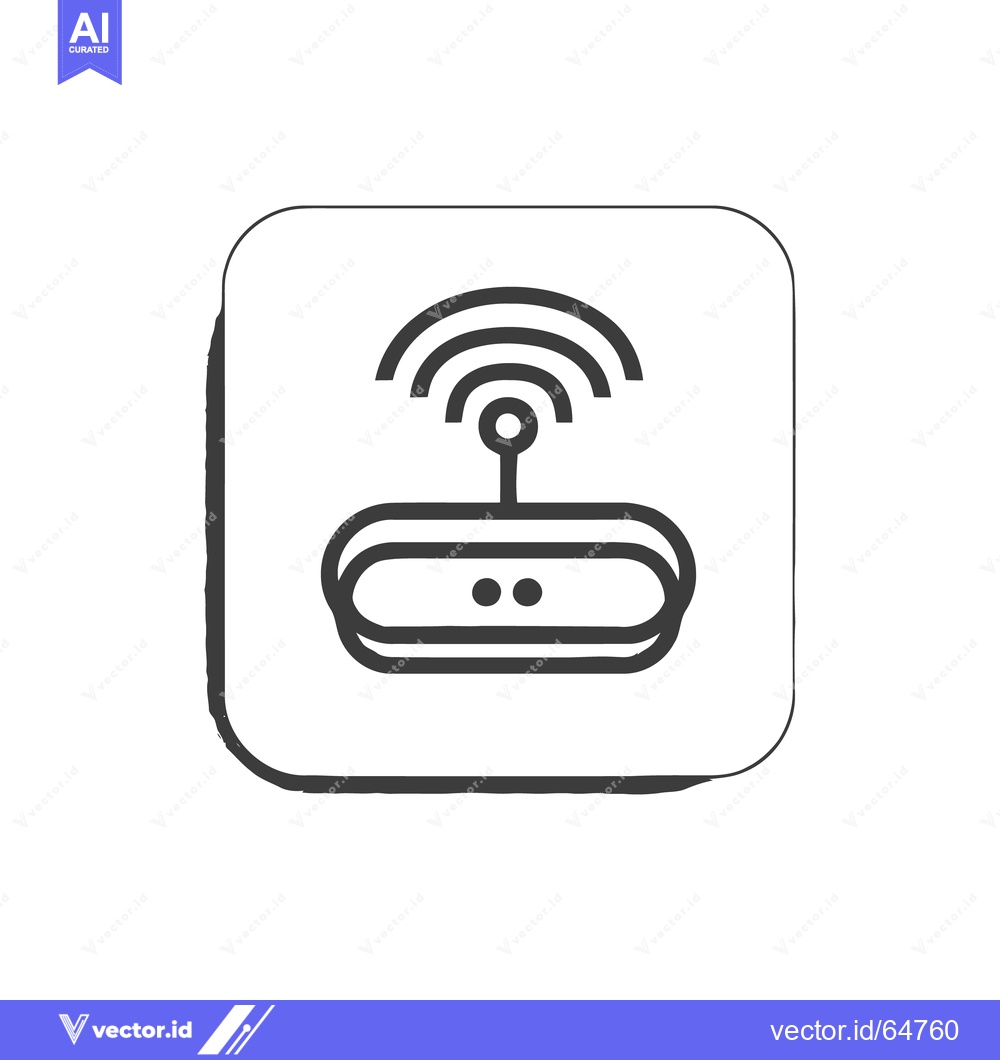 Premium Vector dari Stylized WiFi Router Icon with Shadow on White Background