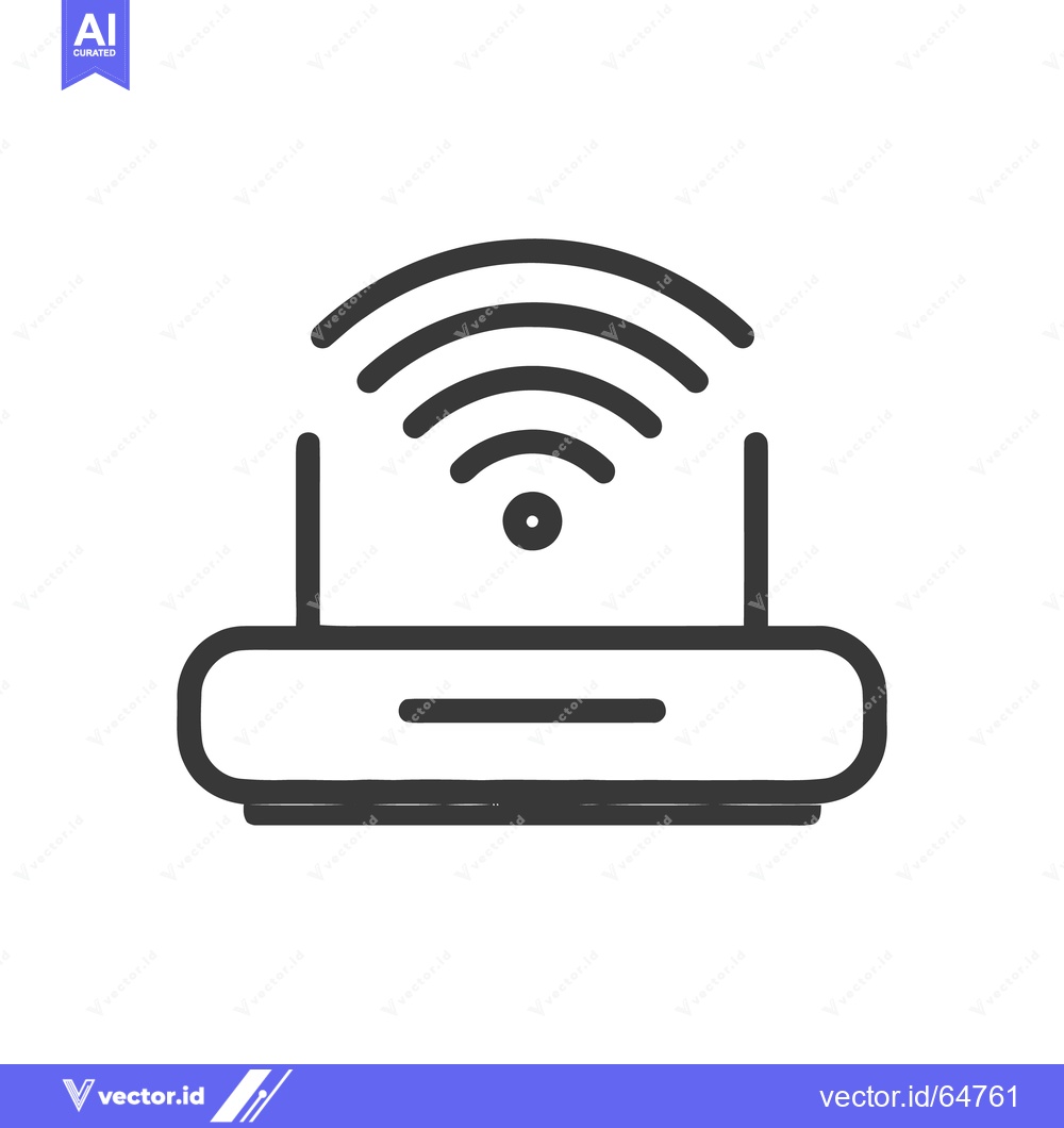 Premium Vector of Minimalist Router Icon: Clean Line Art for Wireless Connectivity