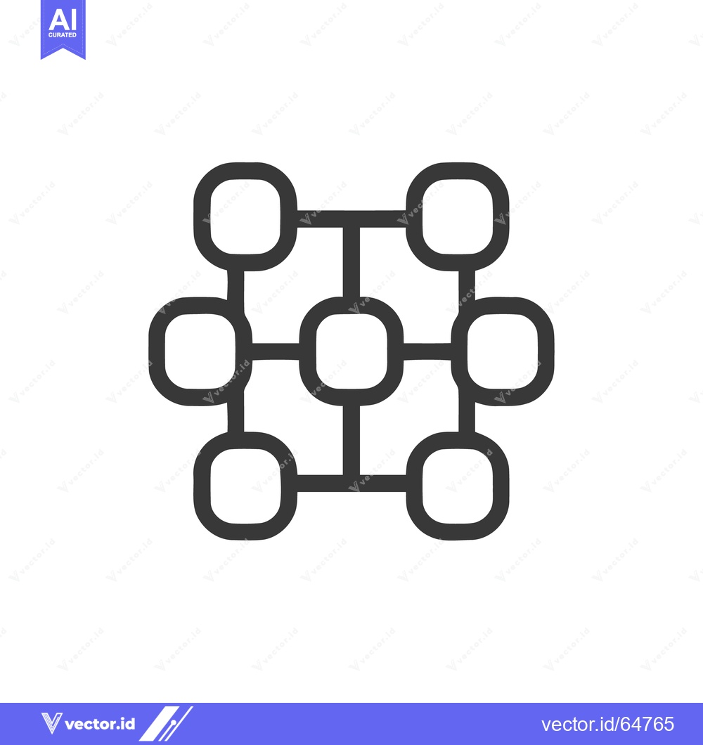 Premium Vector dari Interconnected Network: Abstract Grid of Rounded Squares on White