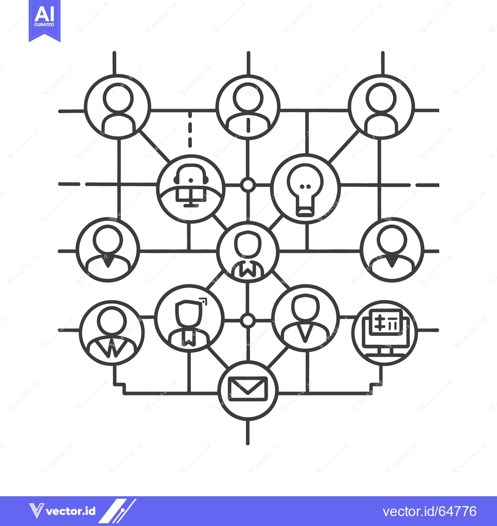 Premium Vector dari A network illustration showing connections between different people an