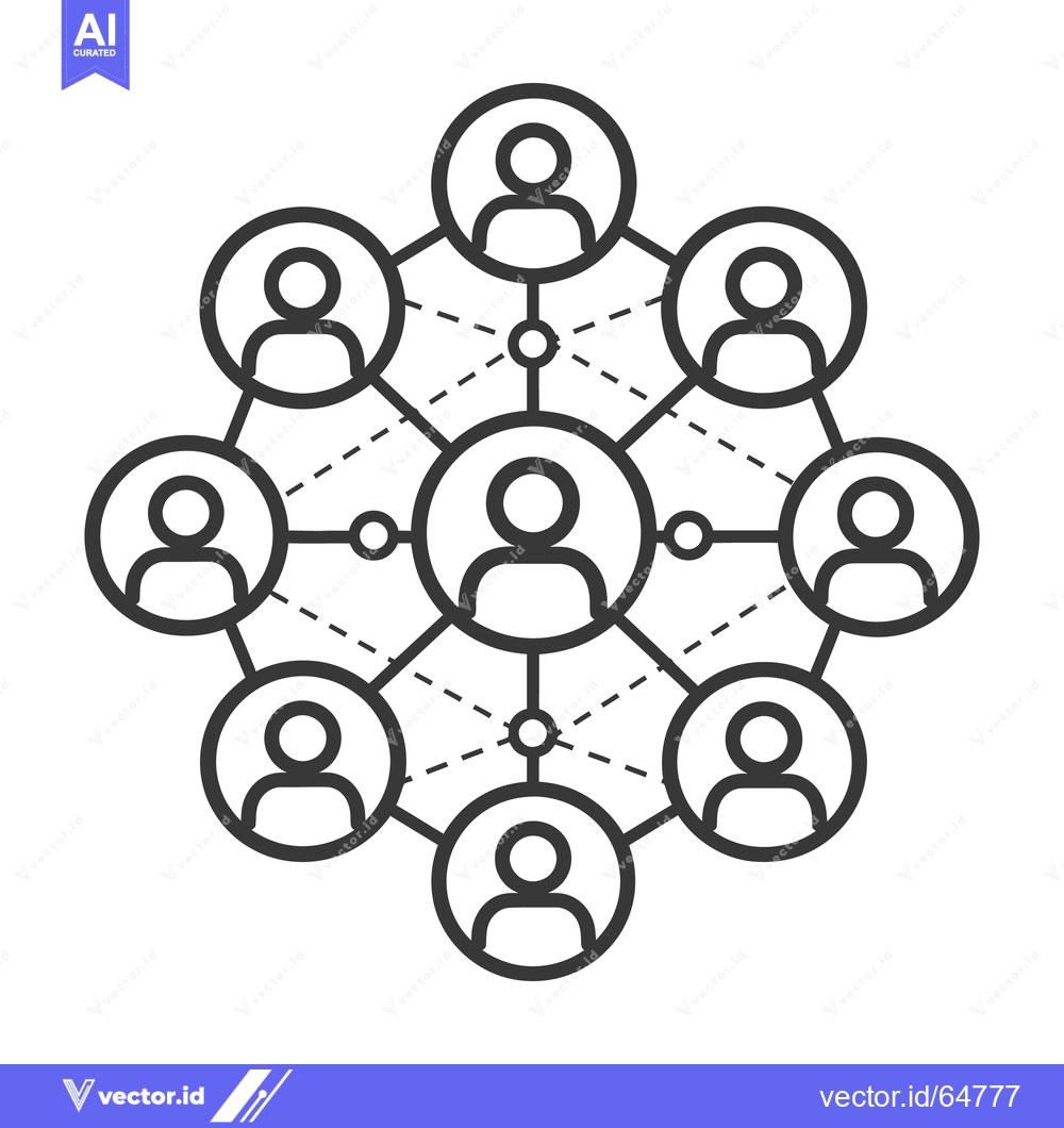 Premium Vector dari Diagram depicting interconnected people in a central network structure