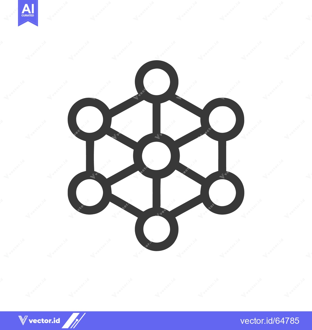 Premium Vector dari Minimalist Network Icon: Interconnected Circles on White Background