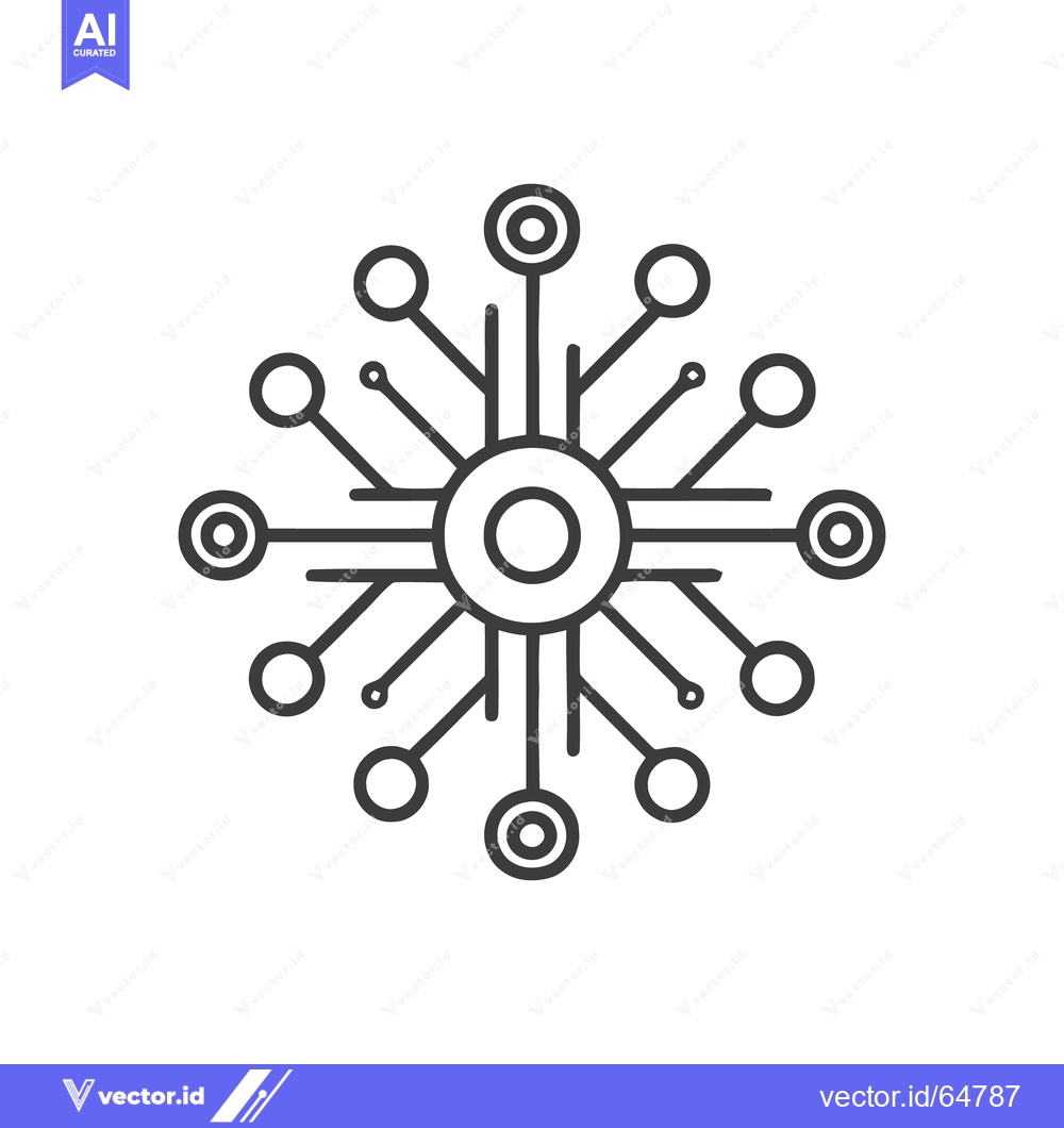 Premium Vector dari Minimalist Network Icon: Concentric Circles with Radial Connections on