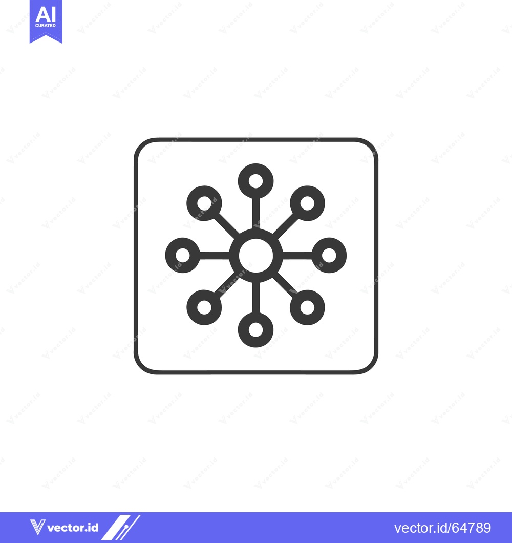 Premium Vector dari Network Connection Icon in Rounded Square Frame, Minimalist Design