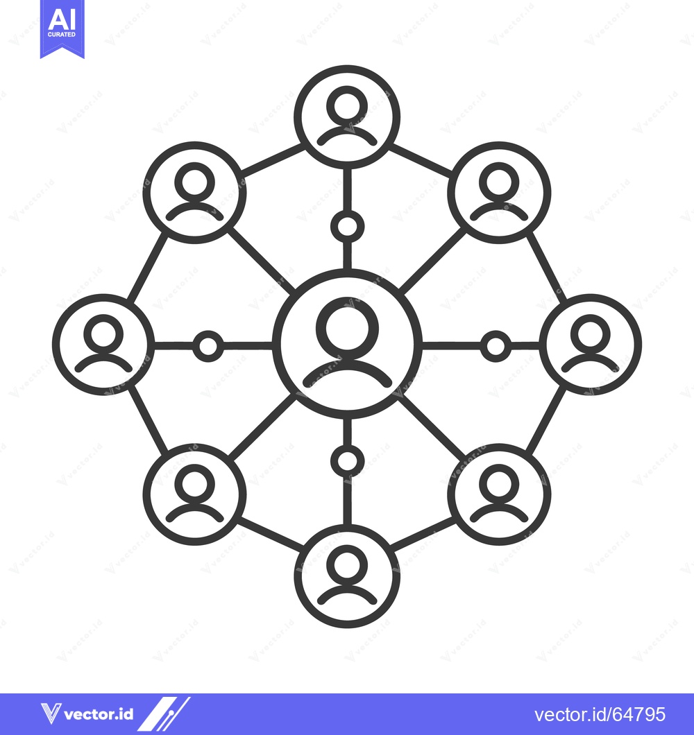 Premium Vector dari Connected individuals forming a network through different relationship