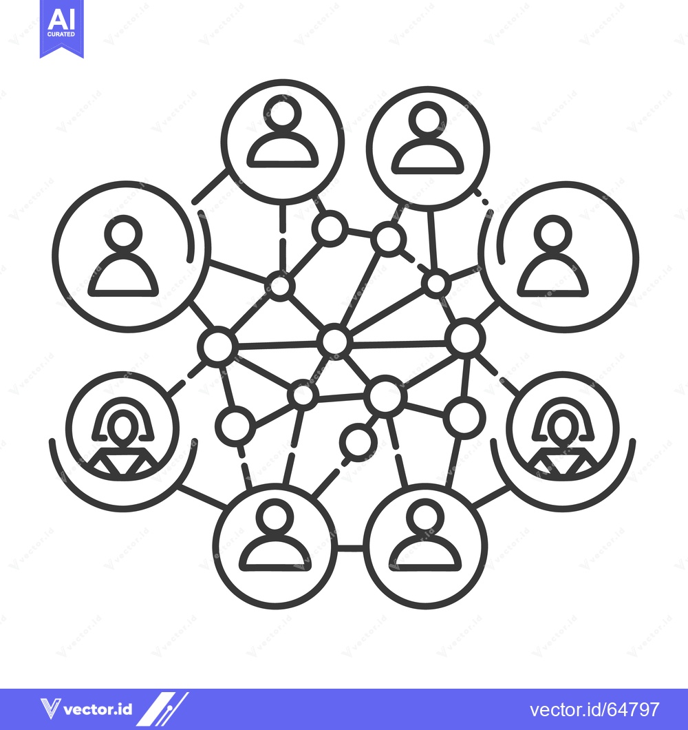 Premium Vector of Illustrative network diagram showing interconnected individuals within