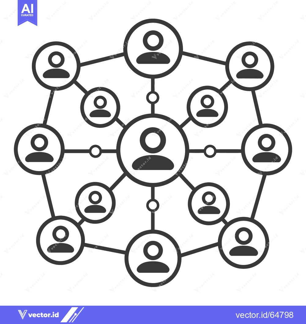 Premium Vector of Diagram illustrating a network of connected people within a group