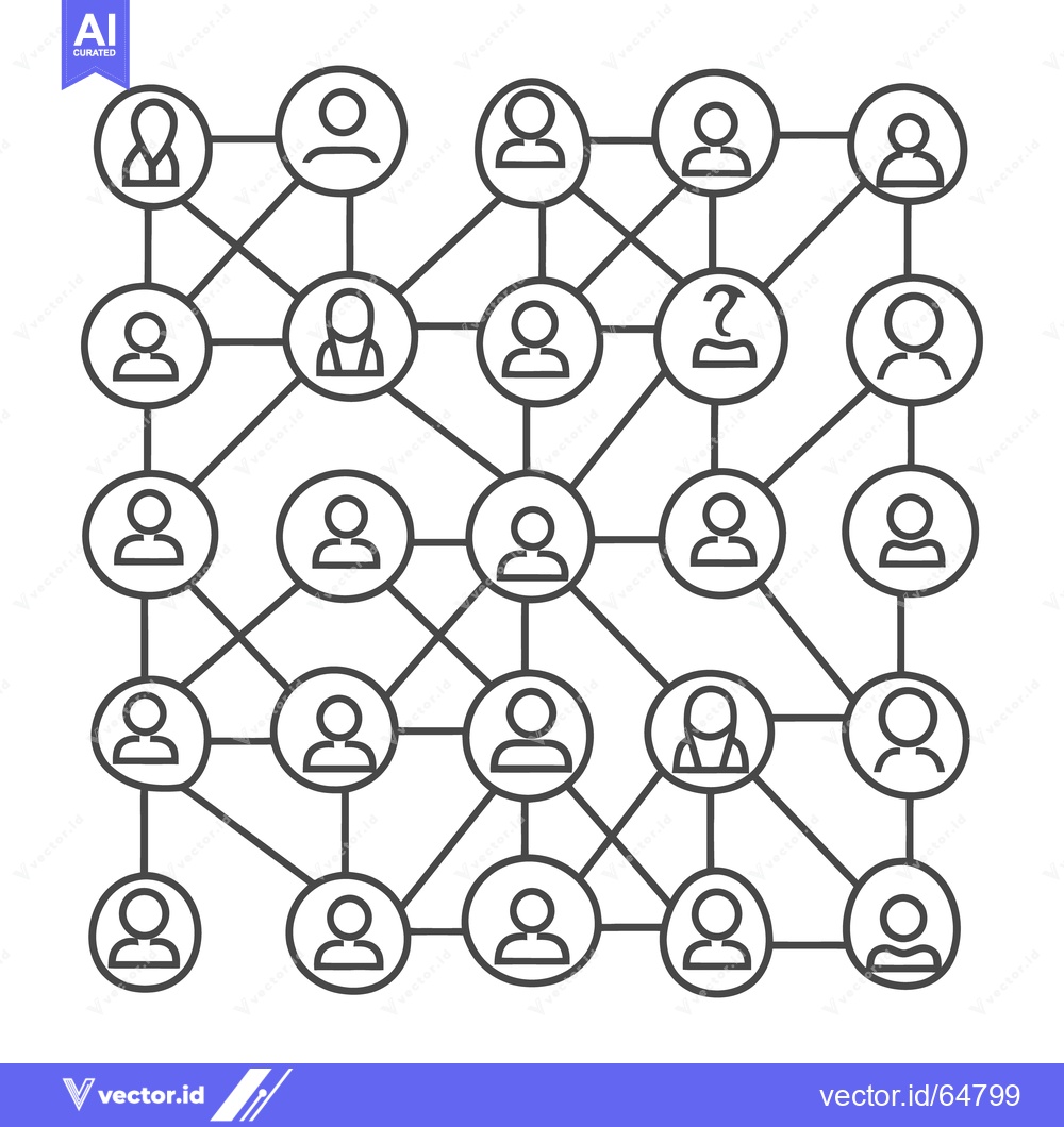 Premium Vector dari Network of connected individuals representing social interactions and