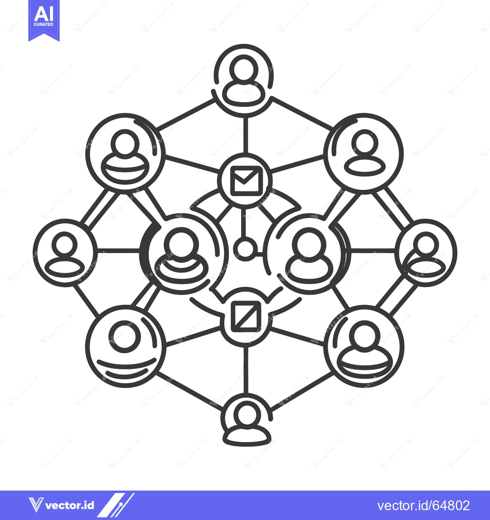 Premium Vector dari A graphical representation of a network of connected individuals