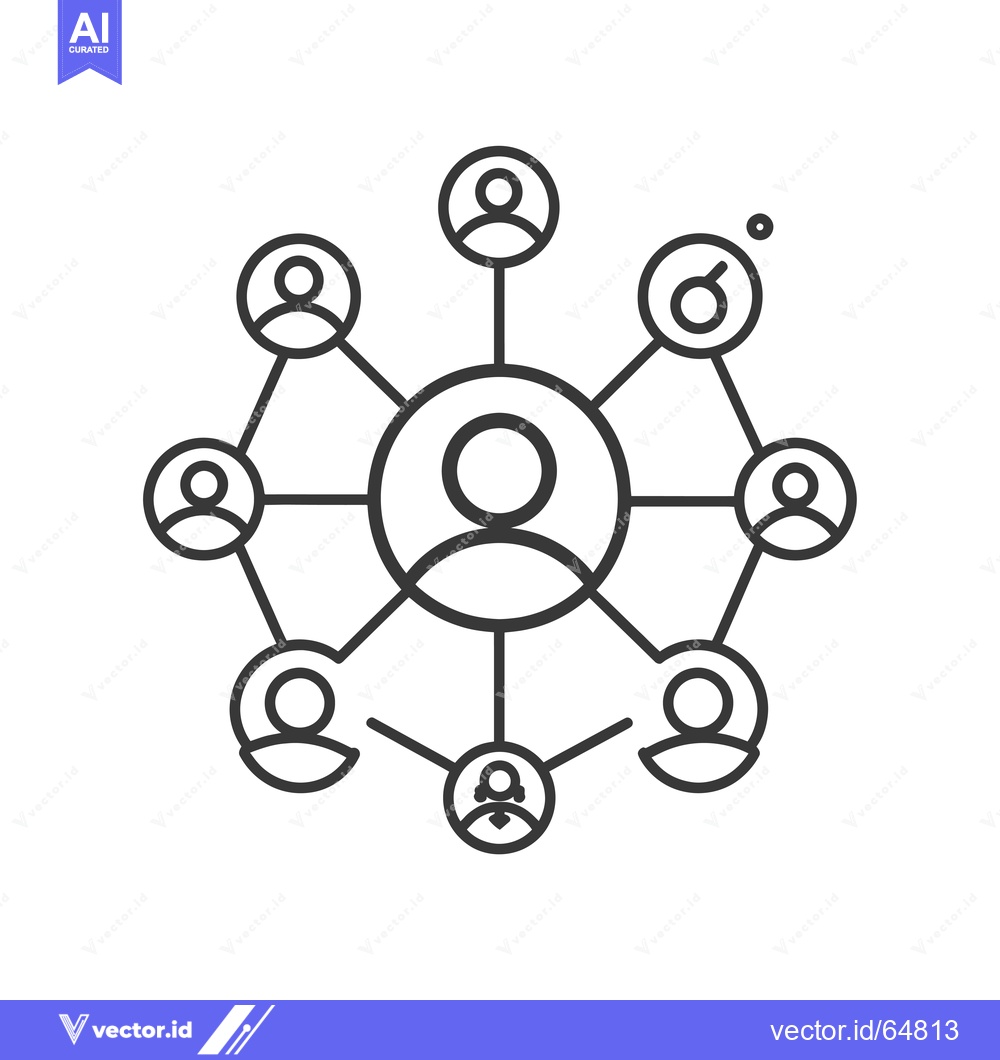Premium Vector dari Network of Connected People Icon