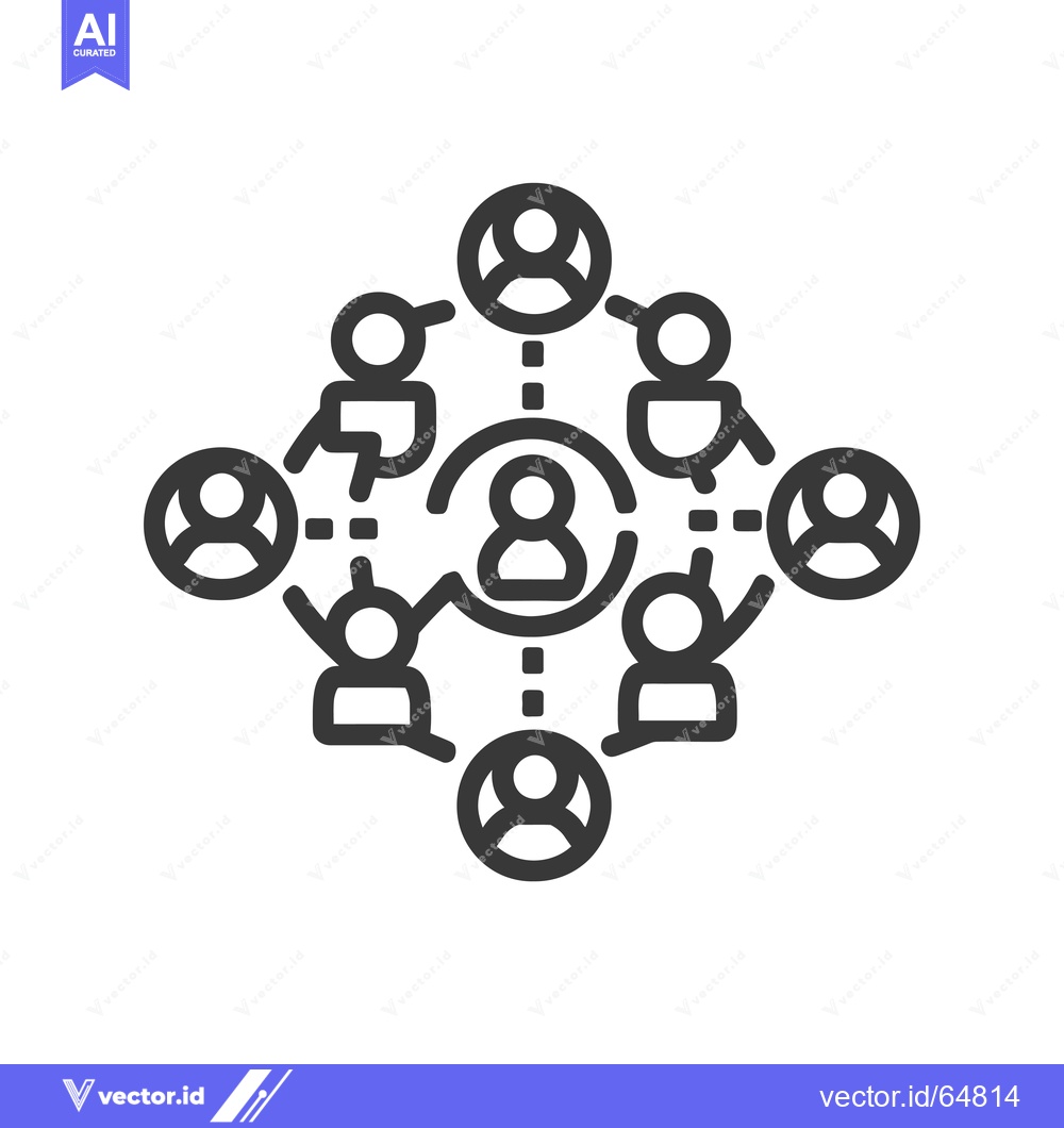 Premium Vector dari Network of connected people icons representing communication and colla