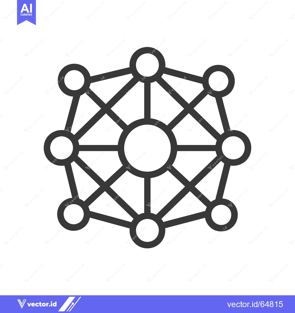 Premium Vector of Network of interconnected circles with a central hub