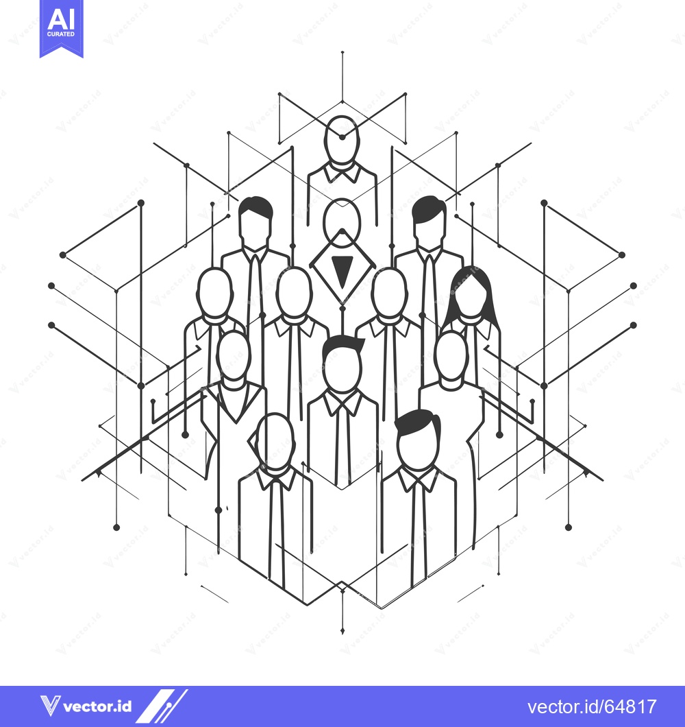 Premium Vector dari Network of People Connected by Lines