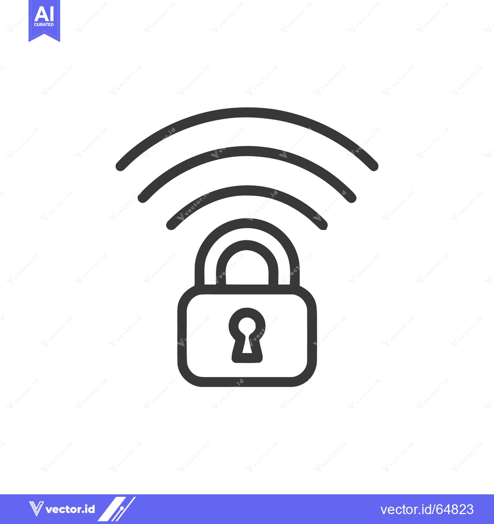 Premium Vector of Secure Wireless Connection: Padlock with WiFi Signal Icon Graphic