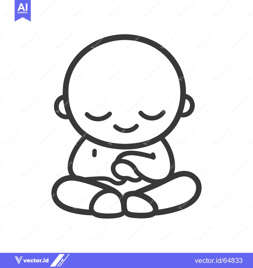 Premium Vector dari A Simple Cartoon Depiction of a Person in a Meditative Pose