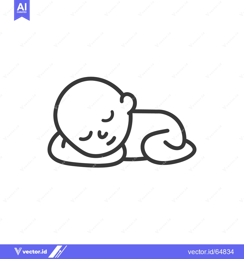 Premium Vector of A simple minimalist illustration of a sleeping baby in repose