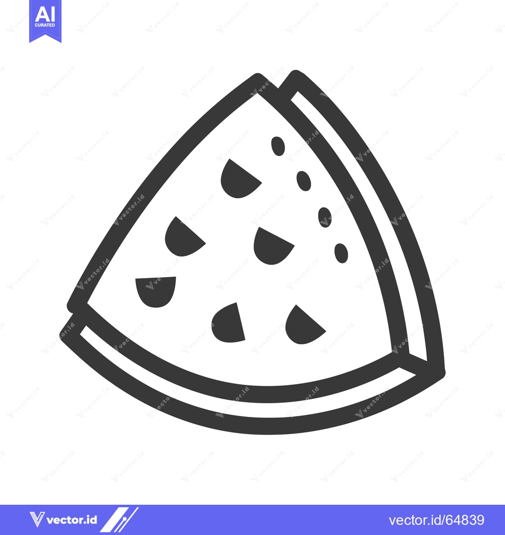 Premium Vector dari A simple graphic illustration depicting a slice of refreshing watermel