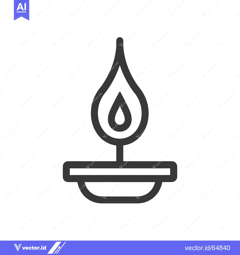 Premium Vector dari Simple stylized illustration of a burning candle with a flame