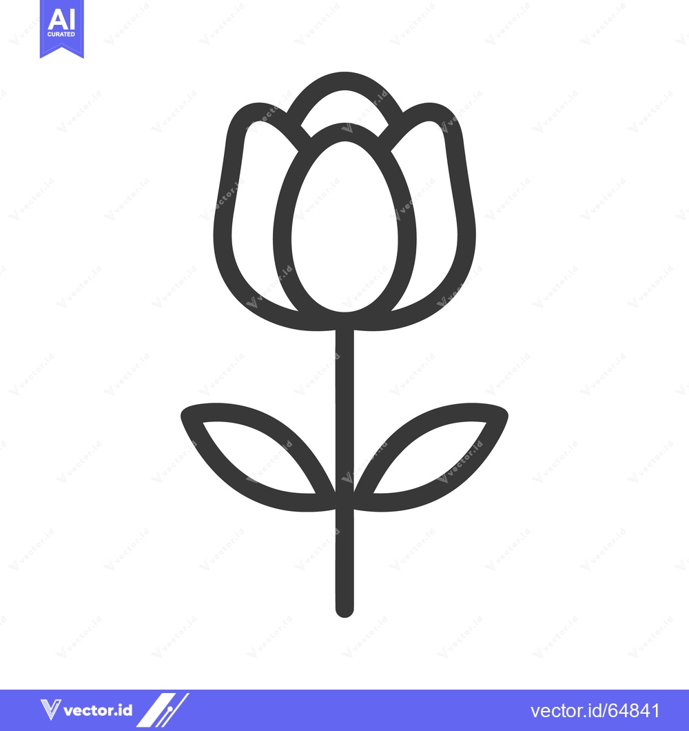Premium Vector of A single flower illustration shows petals leaves and a stem