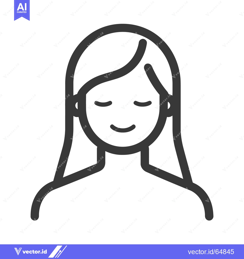 Premium Vector dari A simple black and white line drawing of a female person