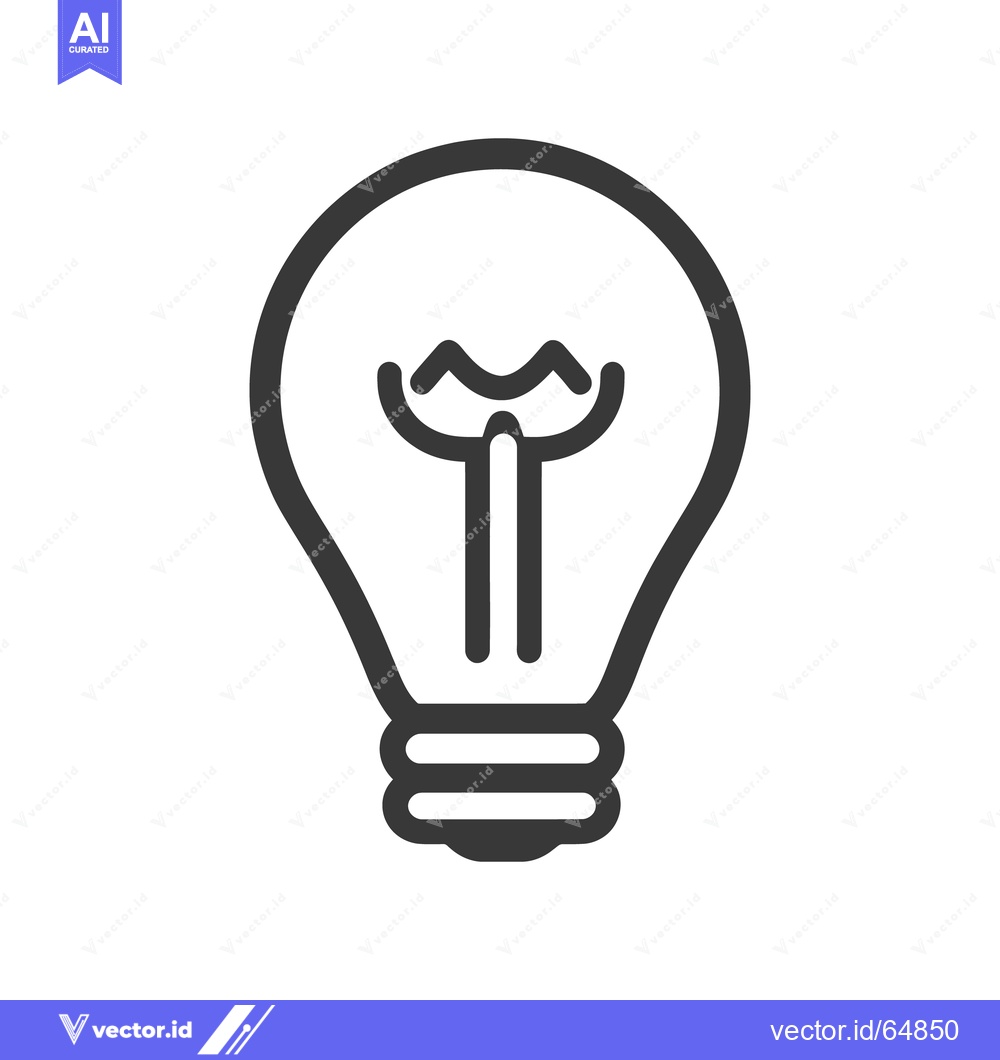 Premium Vector dari The simple black and white illustration of a lightbulb is displayed