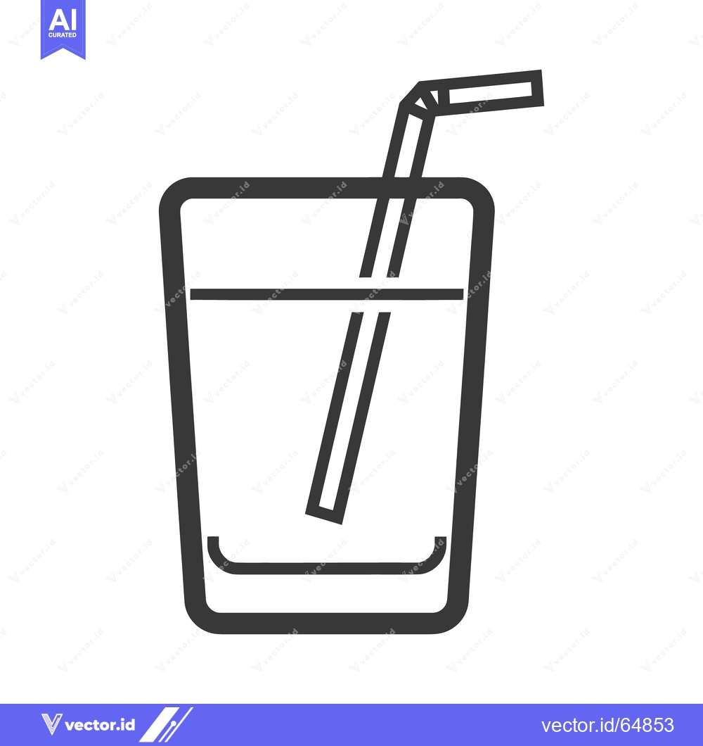 Premium Vector dari A Simple Illustration Depicting a Glass with a Drinking Straw