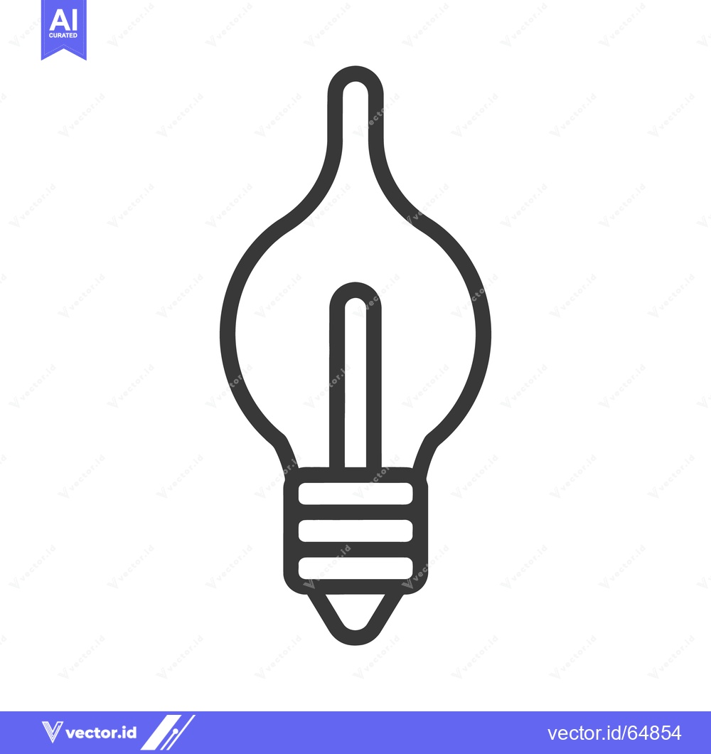 Premium Vector dari Outlined drawing depicting a light bulb with a stylized shape