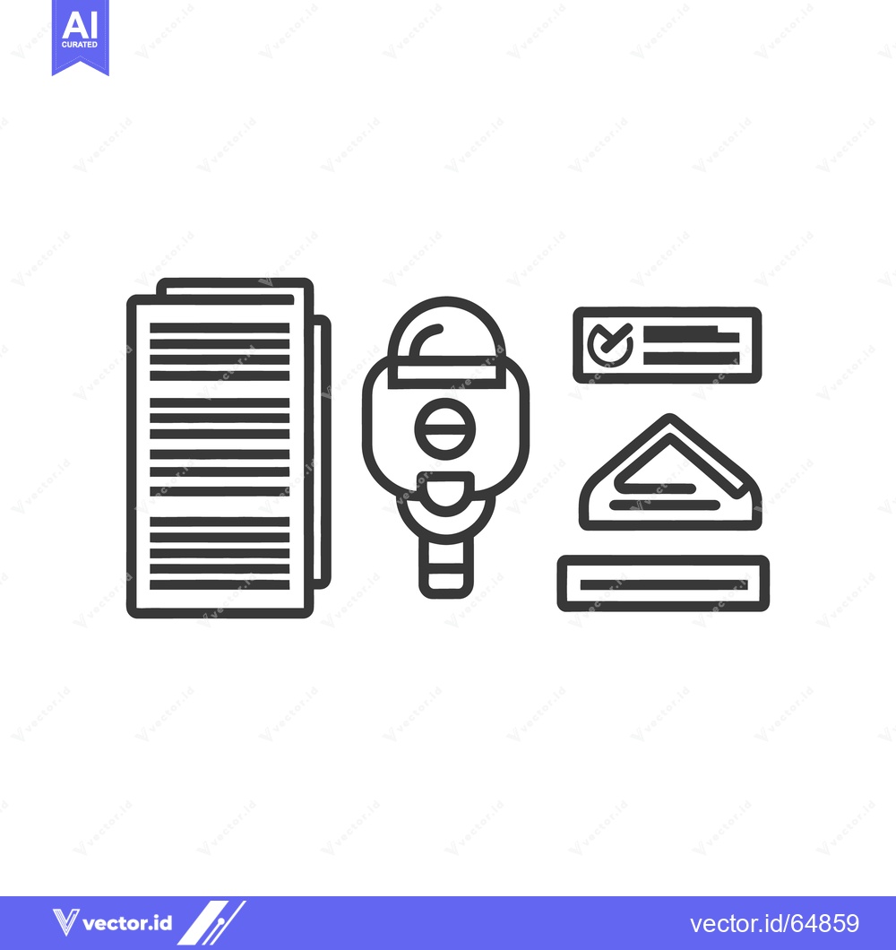 Premium Vector of Vector illustration showing office supplies and communication symbols