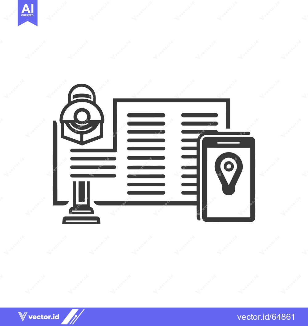 Premium Vector of A black and white illustration showing information and location