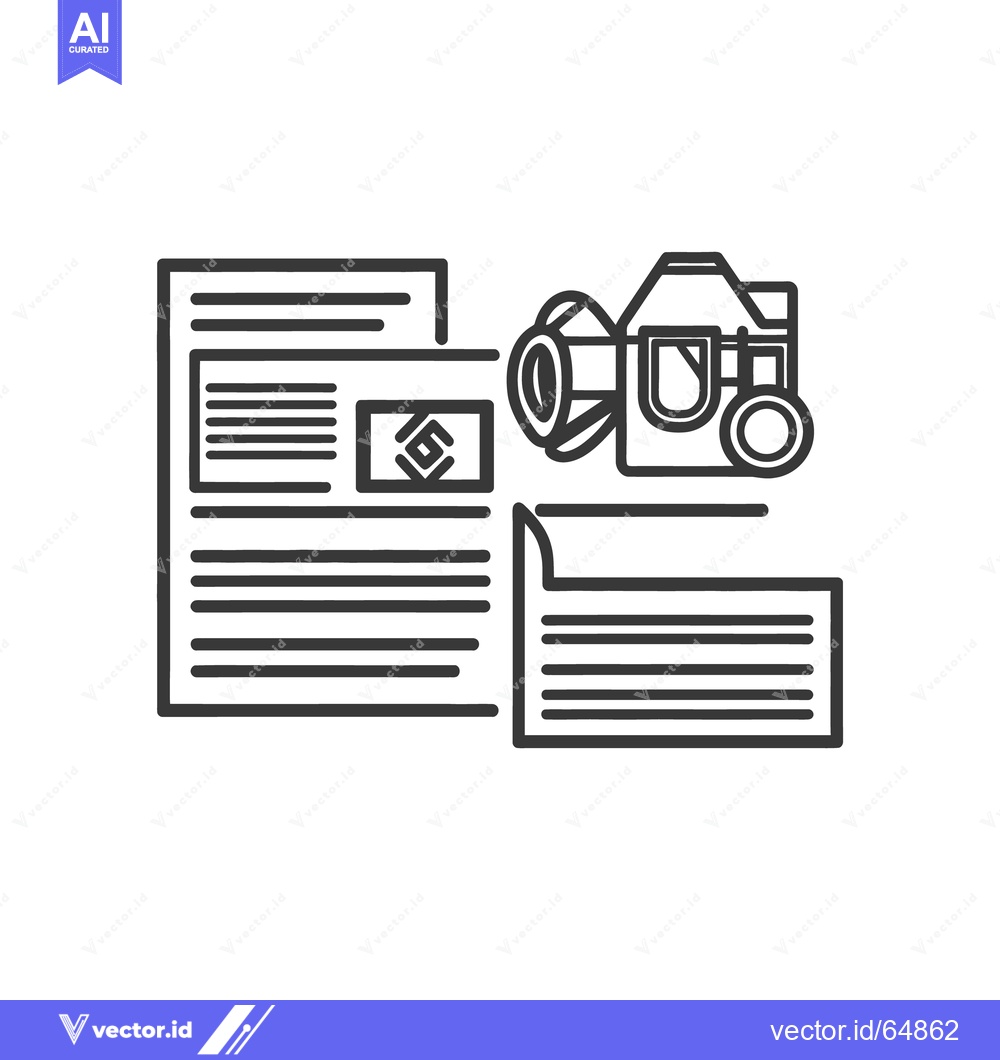 Premium Vector dari A camera and documents create an illustration of media concepts