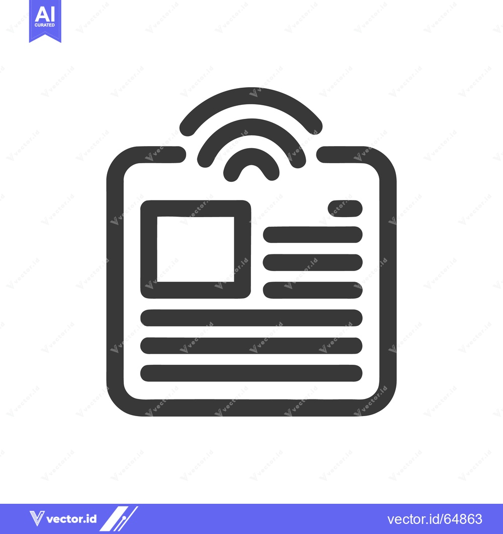 Premium Vector dari Smart ID Card Icon: Wireless Connectivity and Information Access
