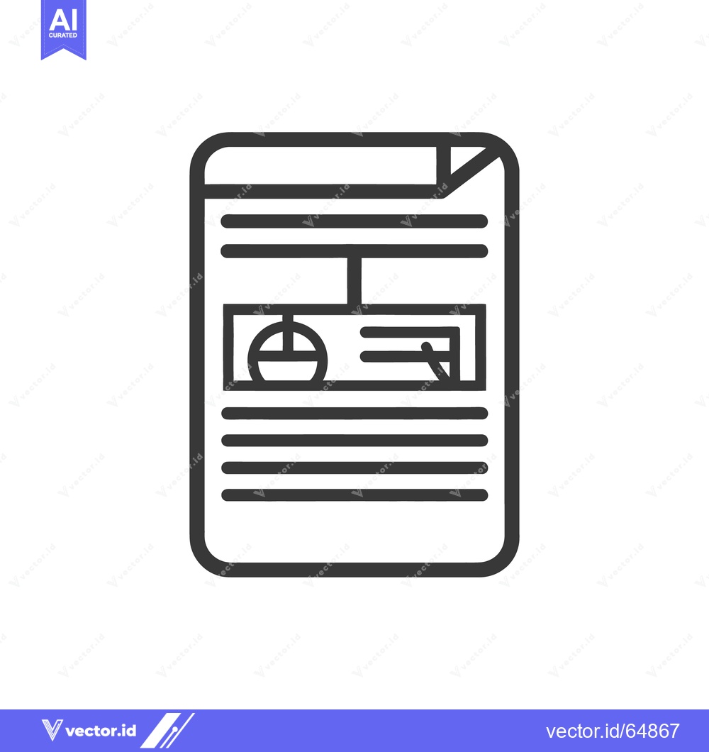 Premium Vector dari An outline drawing of a business document shows charts and text