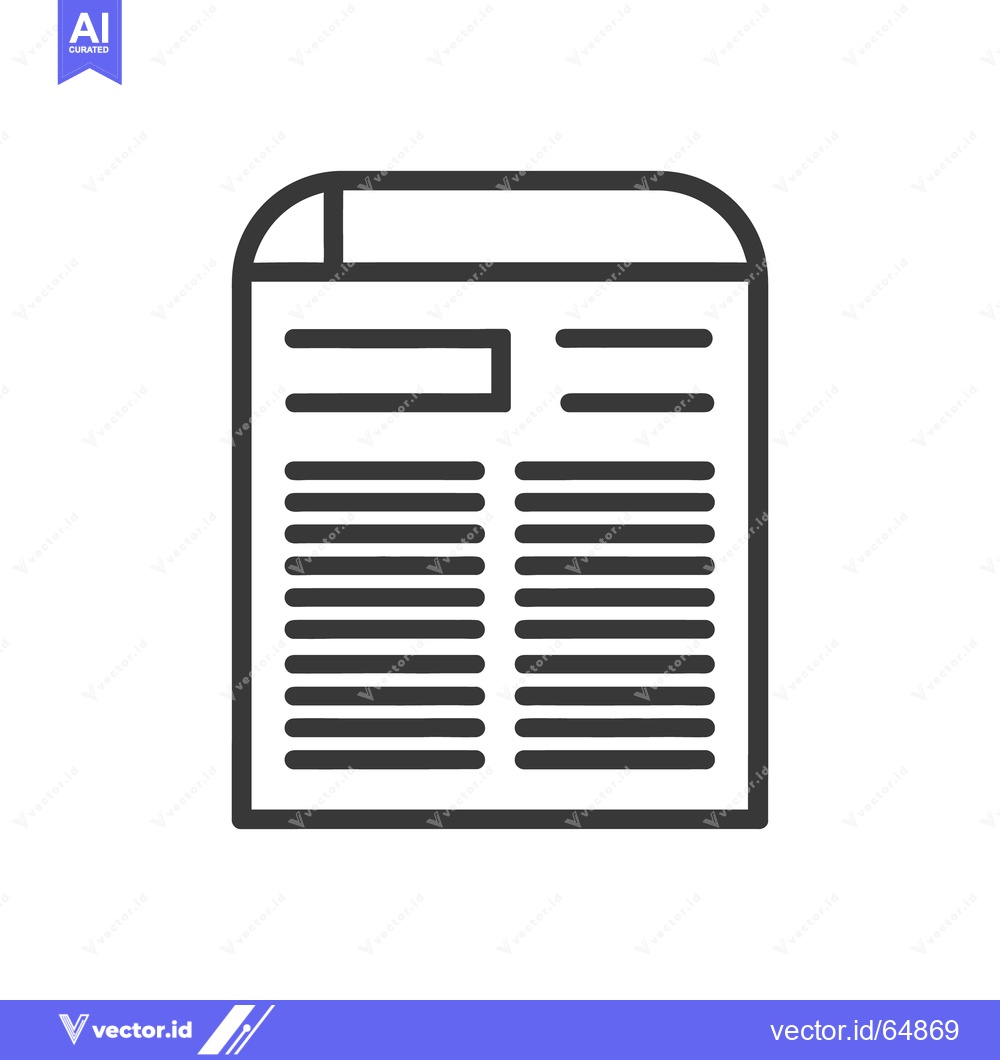 Premium Vector dari Simple outlined icon depicting the presence of a newspaper document