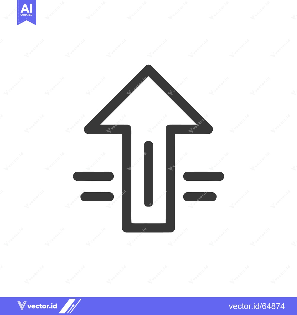 Premium Vector dari Ascending Arrow with Horizontal Lines: Minimalist Icon Design on White