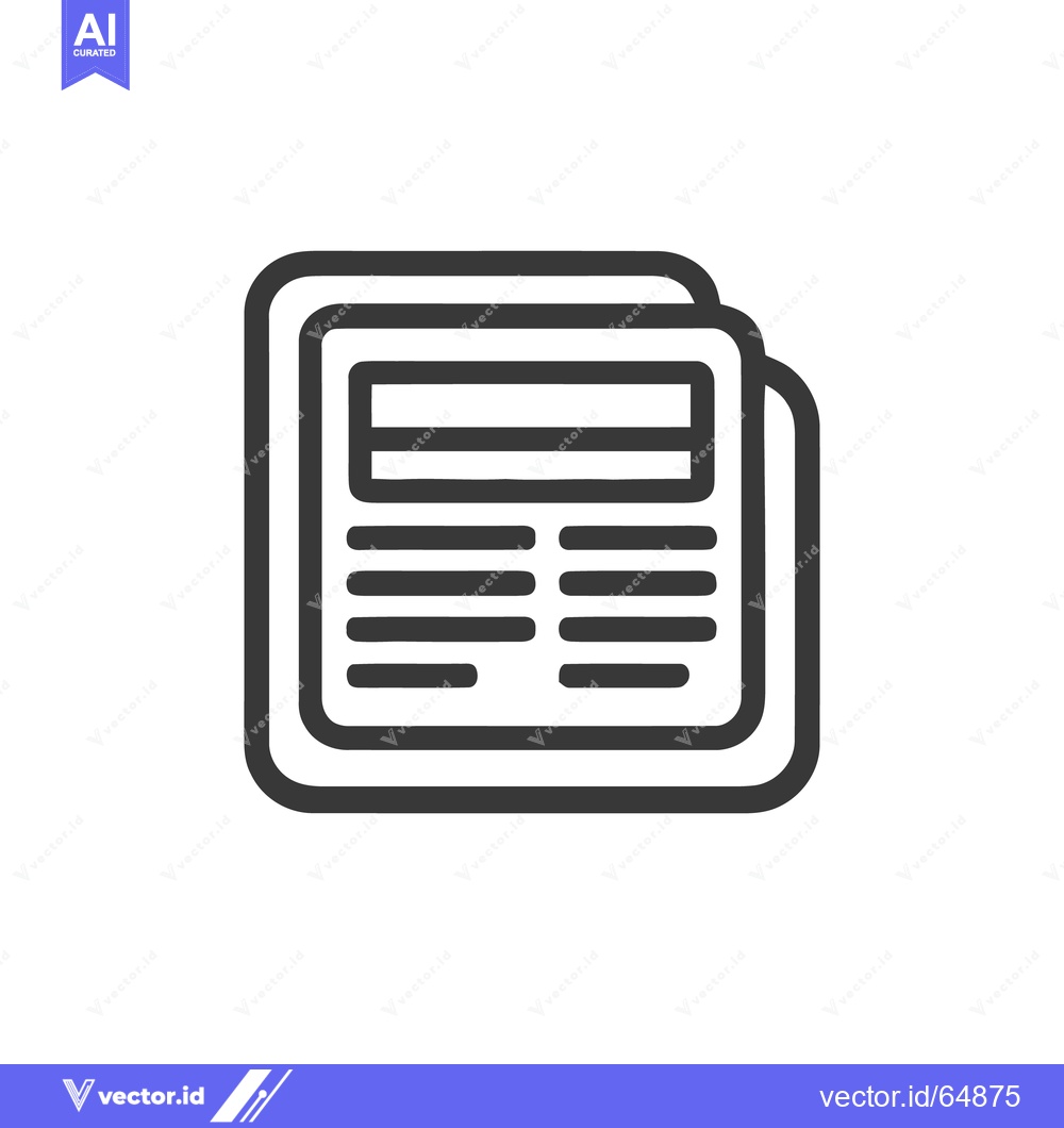 Premium Vector dari Minimalist Newspaper Icon: Clean Lines, Modern Design, News Symbol