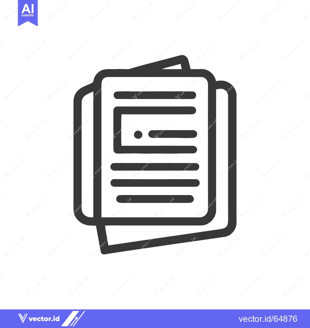 Premium Vector dari Stacked Documents Icon: Simple Outline of Papers with Text