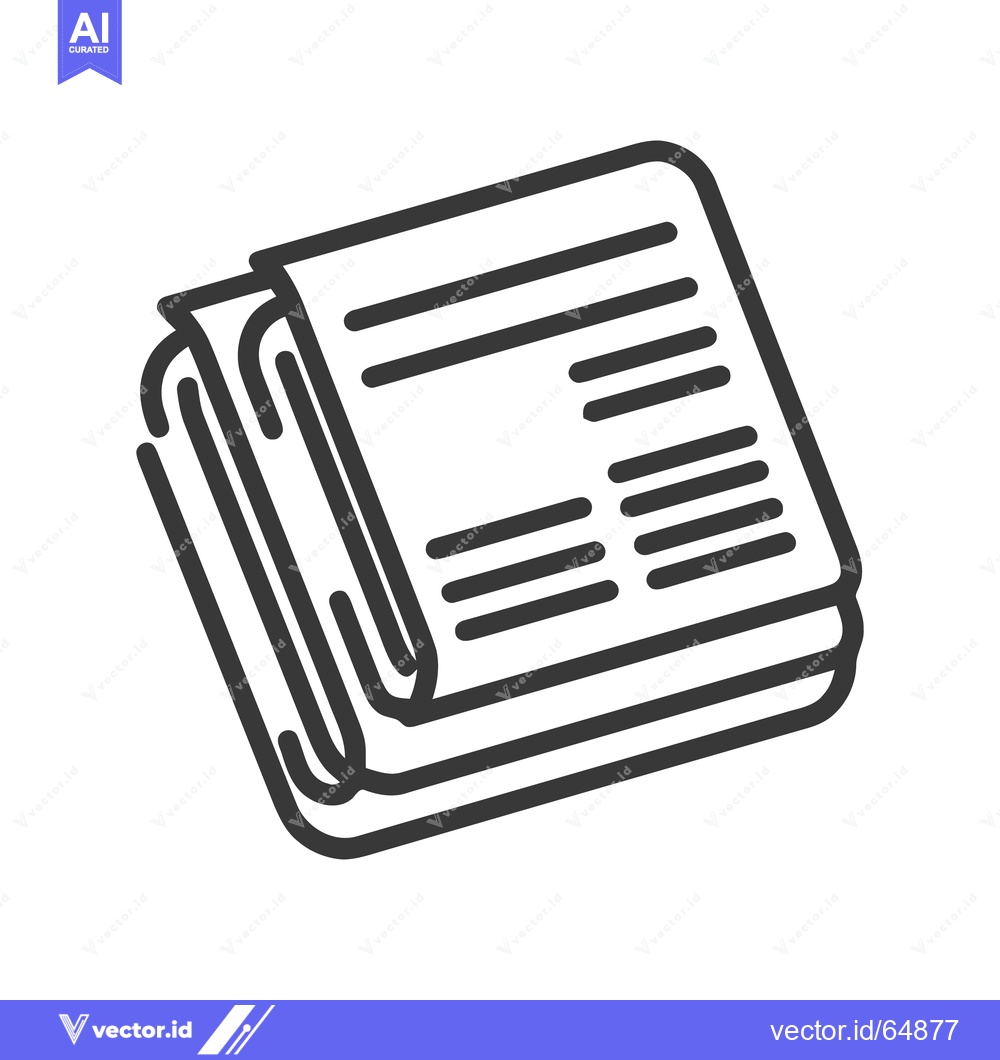 Premium Vector of Minimalist Newspaper Icon: Bold Outline, News and Information Symbol