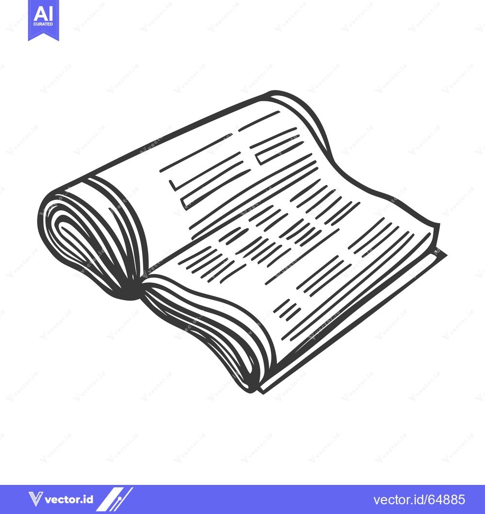 Premium Vector dari A rolled up open newspaper is lying on a white background