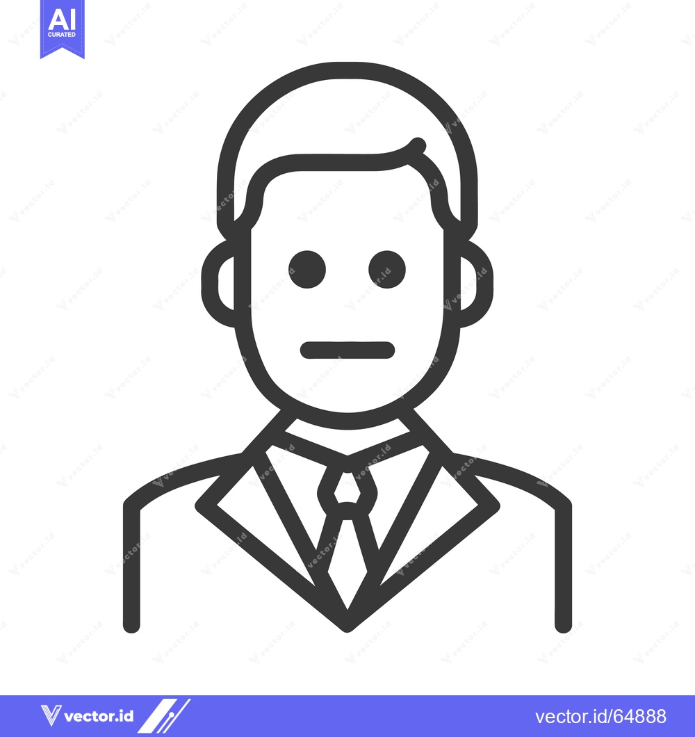 Premium Vector dari A minimalist linear illustration showing a suited professional person