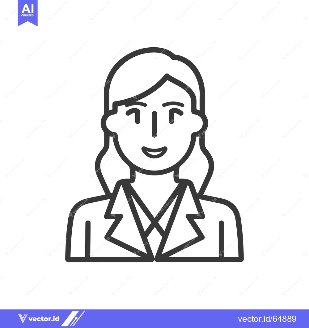 Premium Vector dari A simple line drawing of a woman smiling nicely