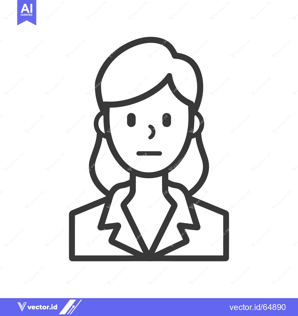 Premium Vector dari A simple black and white line drawing portrait of a woman