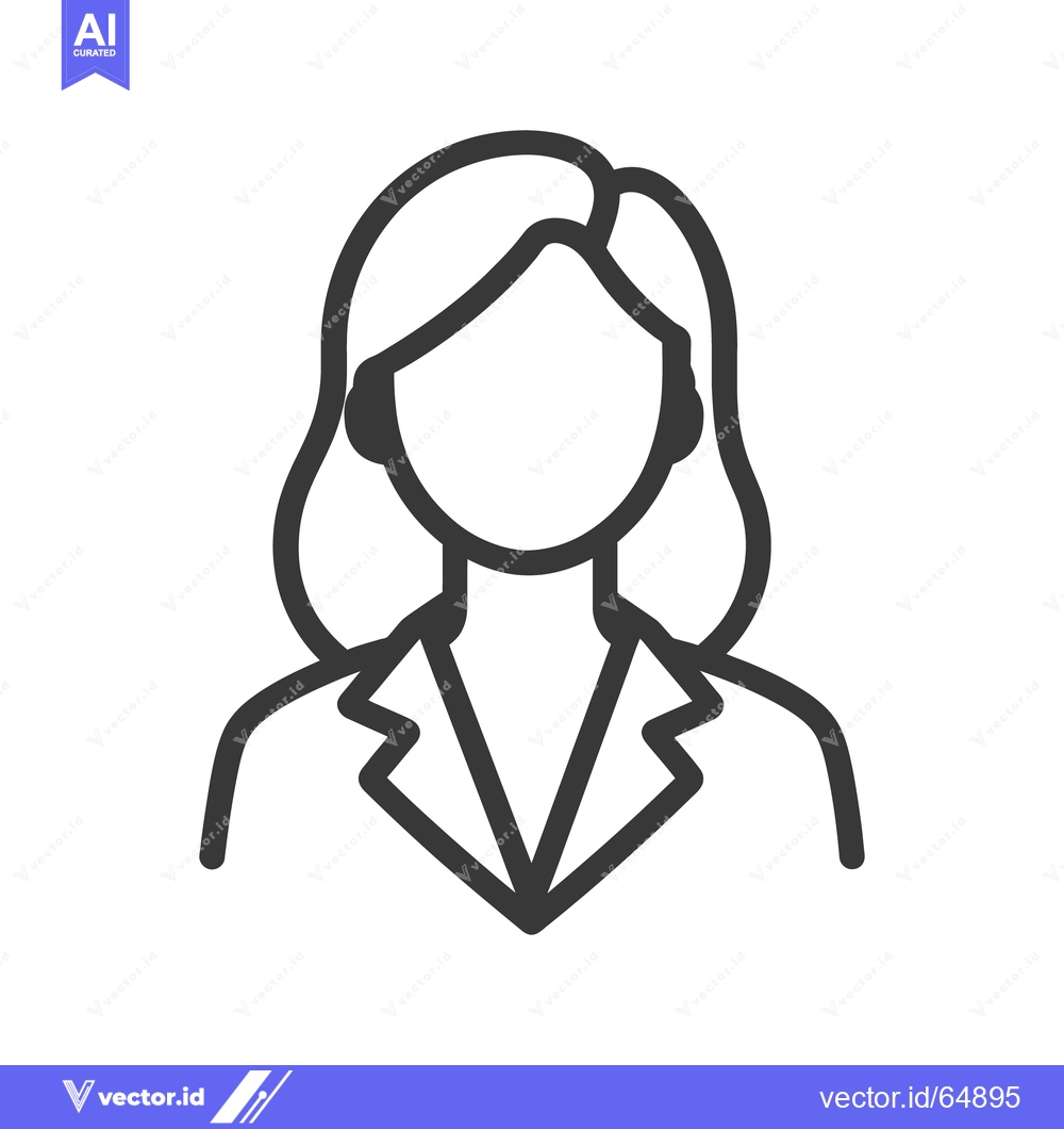 Premium Vector of A black and white line art illustration of a woman