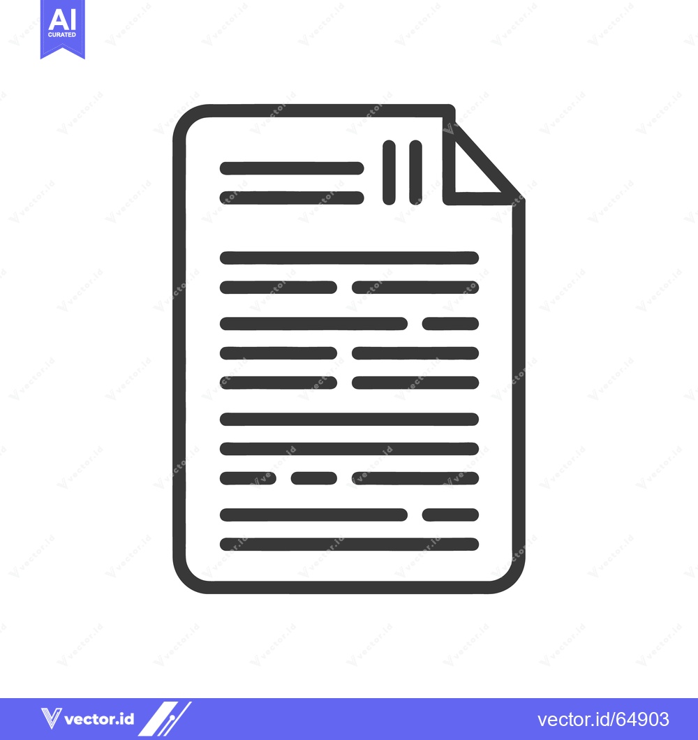 Premium Vector dari A simple icon depicting a document with text and a folded corner