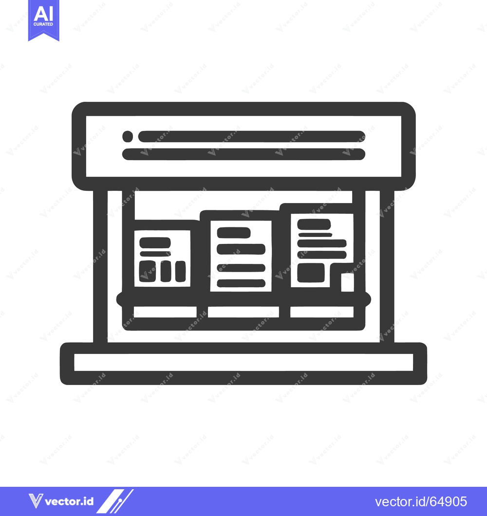 Premium Vector dari Minimalist Newsstand Icon: Simple Design with Rounded Edges and Bold L