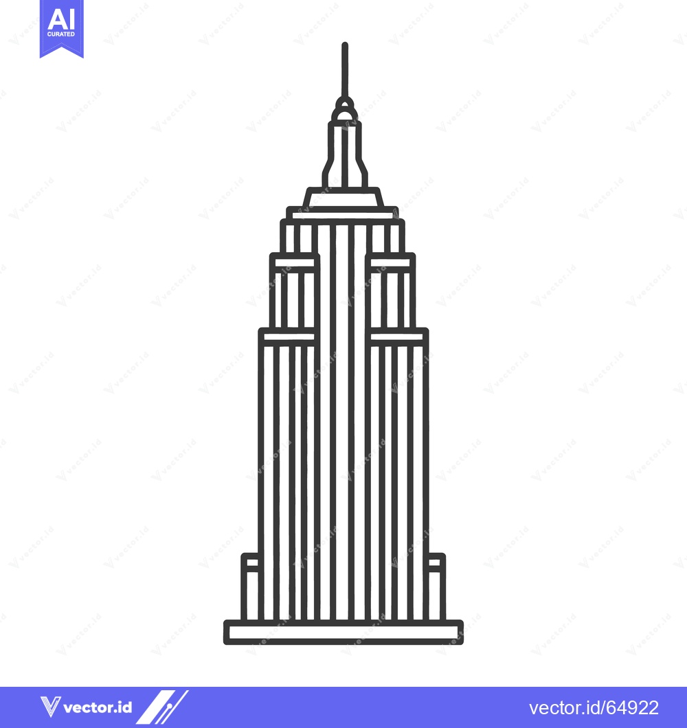 Premium Vector dari A tall modern city building structure with decorative spire