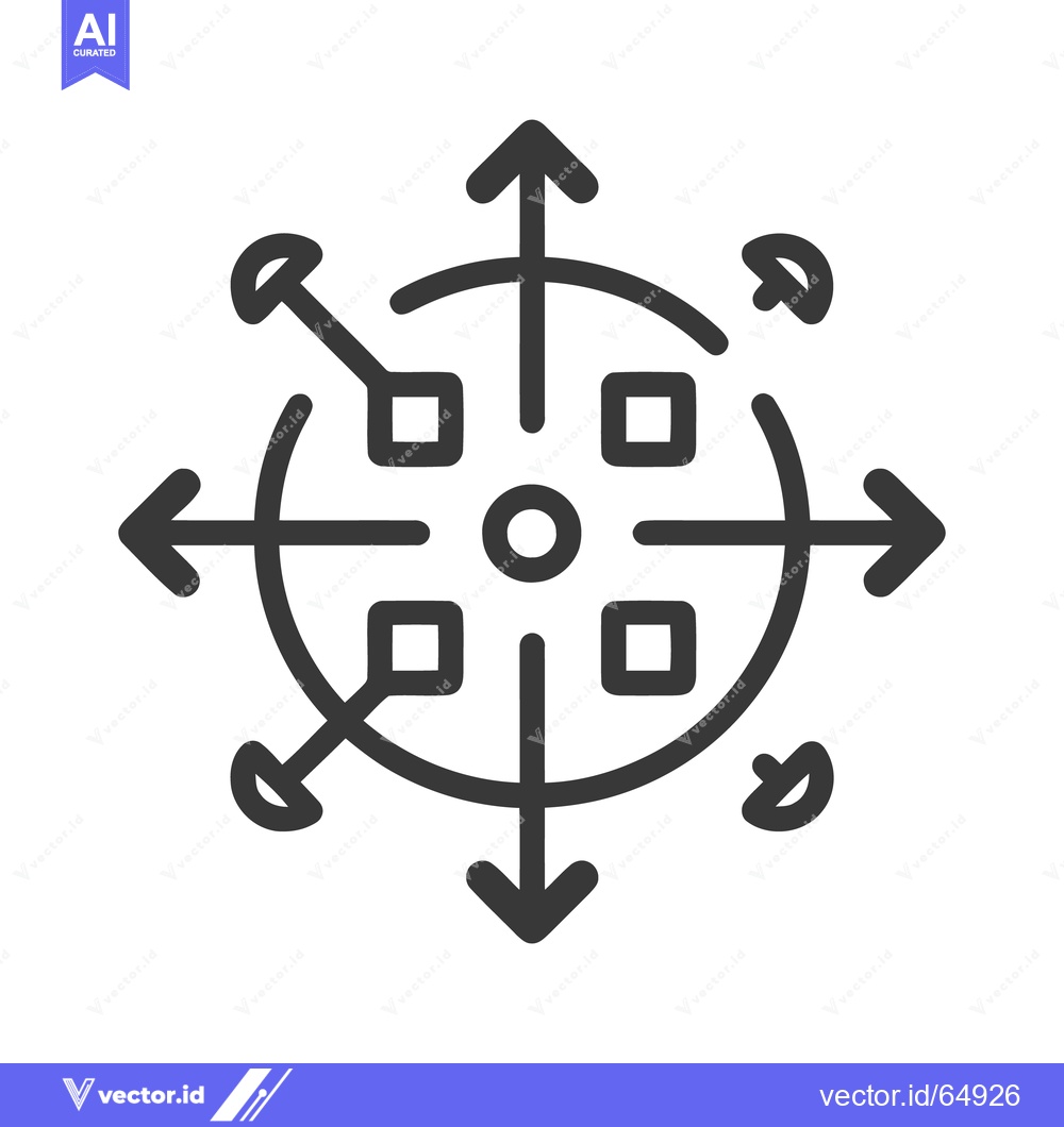 Premium Vector dari Concentric Arrows with Square Intersections: Directional Icon Design