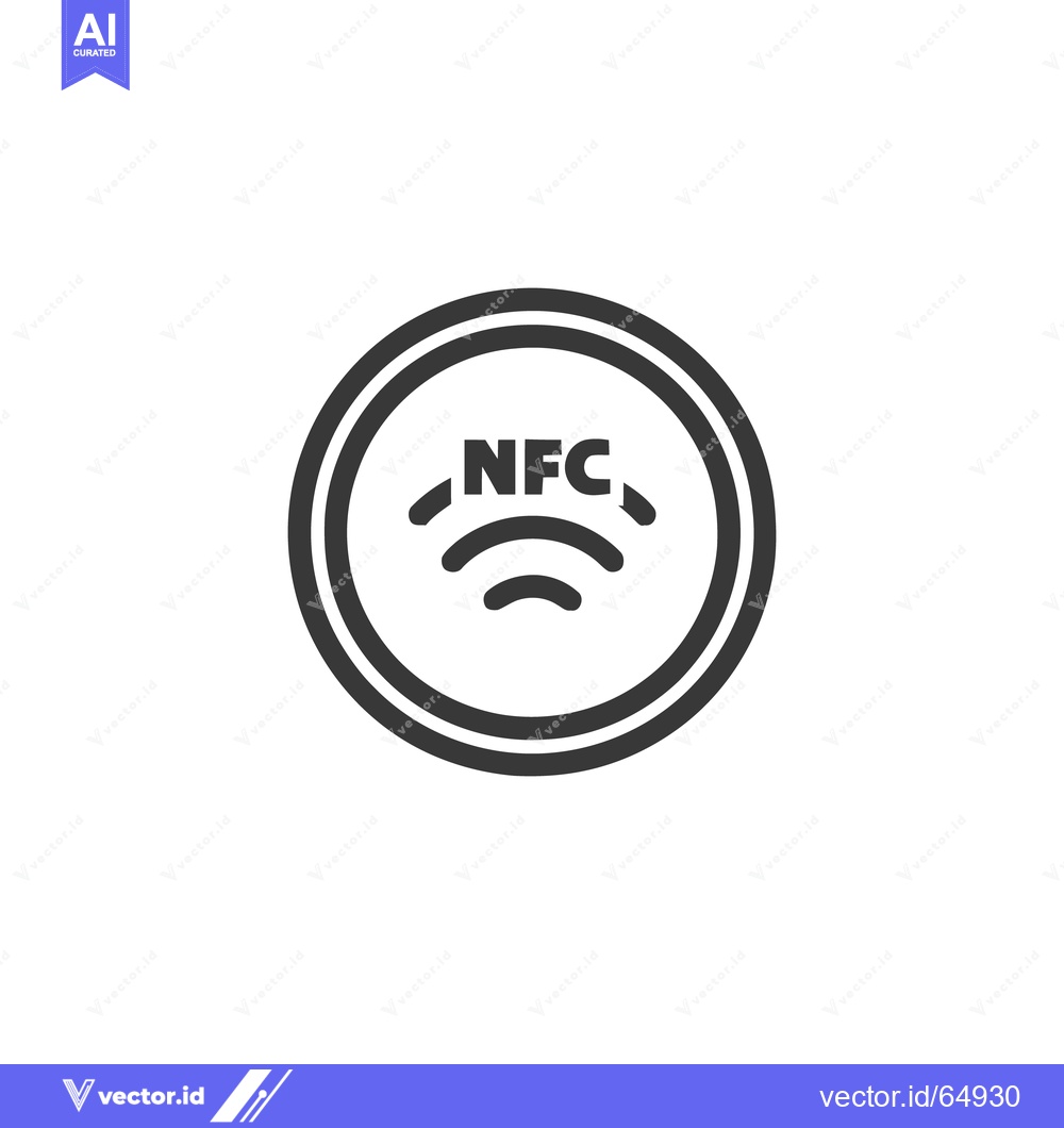 Premium Vector dari Minimalist NFC Icon: Near Field Communication Symbol in Black and Whit